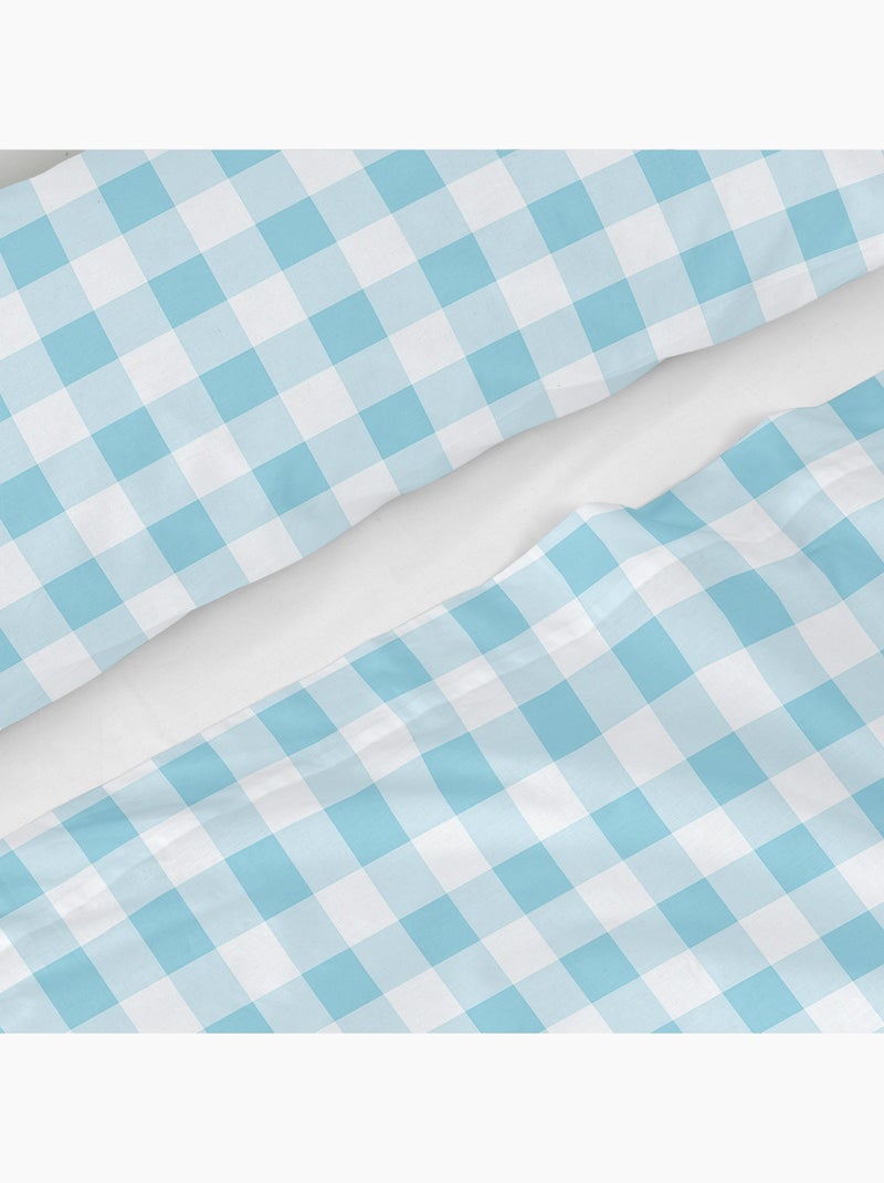Parure de lit 2 pièces Vichy "Happyfriday" Bleu - Kiabi