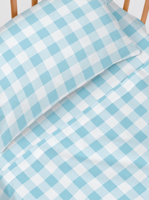 Parure de lit 2 pièces Vichy Lit Bébé "Happyfriday" - Kiabi