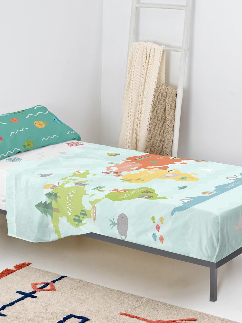 Parure de lit 2 pièces World map "Happyfriday" Blanc - Kiabi