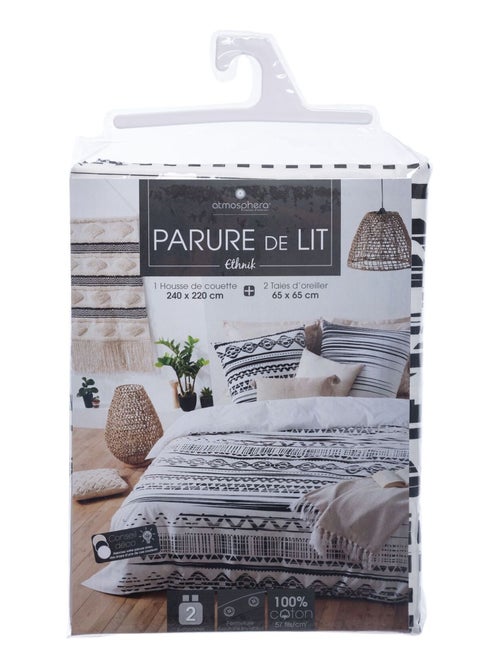 Parure de lit 2 places 100% coton à motifs ETHNIK - Kiabi