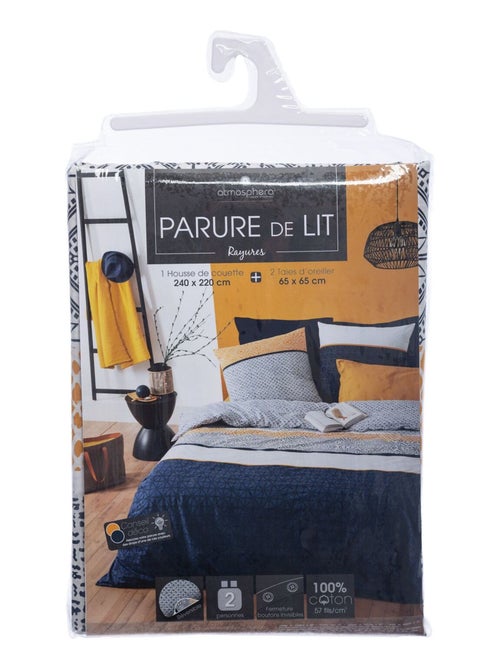 Parure de lit 2 places 100% coton à motifs ethnique ETNIK - Kiabi
