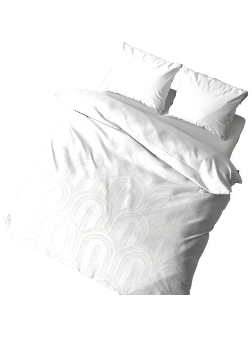 Parure de lit 2 places 100% coton lavé finition tufté style bohème chic - Kiabi