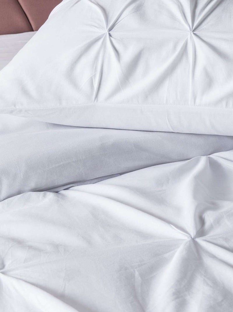 Parure de lit 2 places 100% coton LYNN Blanc - Kiabi