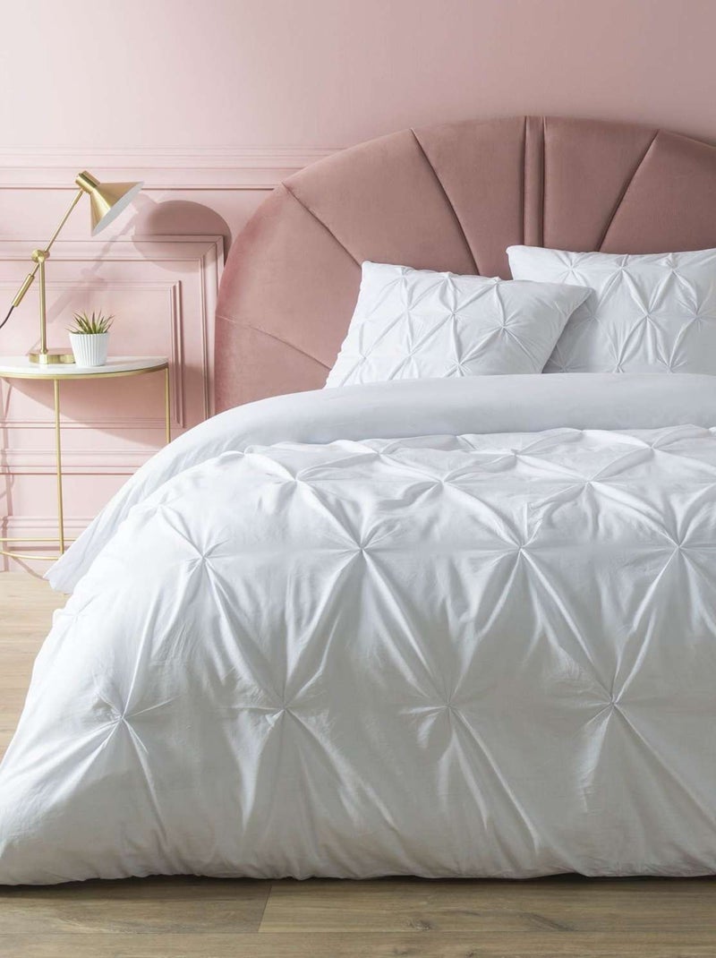 Parure de lit 2 places 100% coton LYNN Blanc - Kiabi