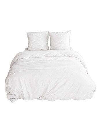 Parure de lit 2 places 100% microfibre lavée grande taille