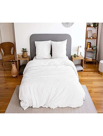 Parure de lit 2 places 100% microfibre lavée grande taille