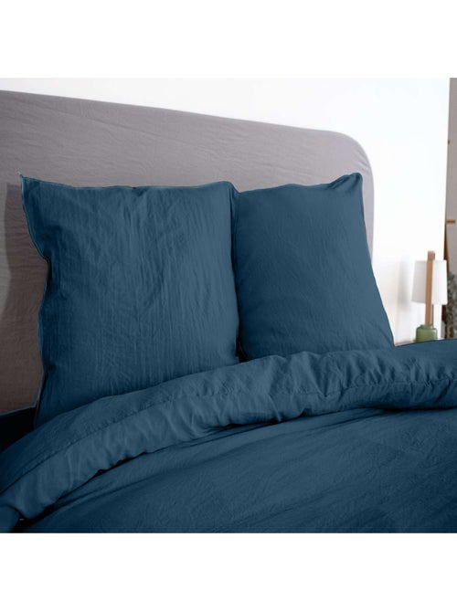 Parure de lit 2 places 100% microfibre lavée grande taille - Kiabi