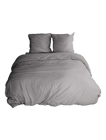 Parure de lit 2 places 100% microfibre lavée grande taille