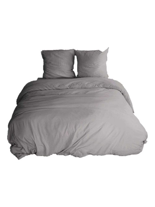 Parure de lit 2 places 100% microfibre lavée - Kiabi