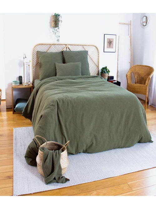 Parure de lit 2 places en double gaze de coton grande taille - Kiabi