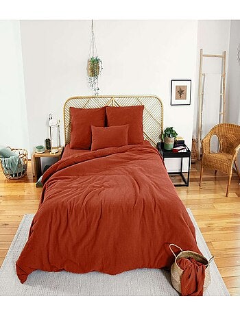 Parure de lit 2 places en double gaze de coton grande taille