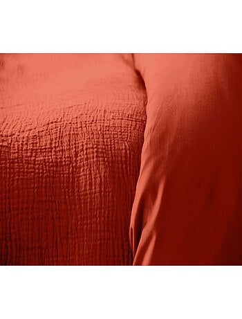 Parure de lit 2 places en double gaze de coton grande taille