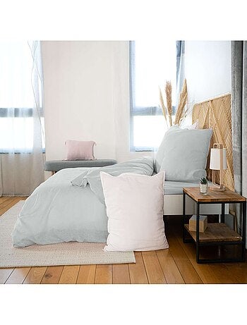 Parure de lit 2 places en lin et coton grande taille