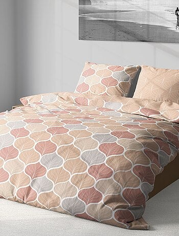 Parure de lit 2 places en microfibre motif nid d'abeille ALAMEDA