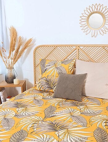 Parure de lit 2 places en microfibre motif tropical ADELANTO