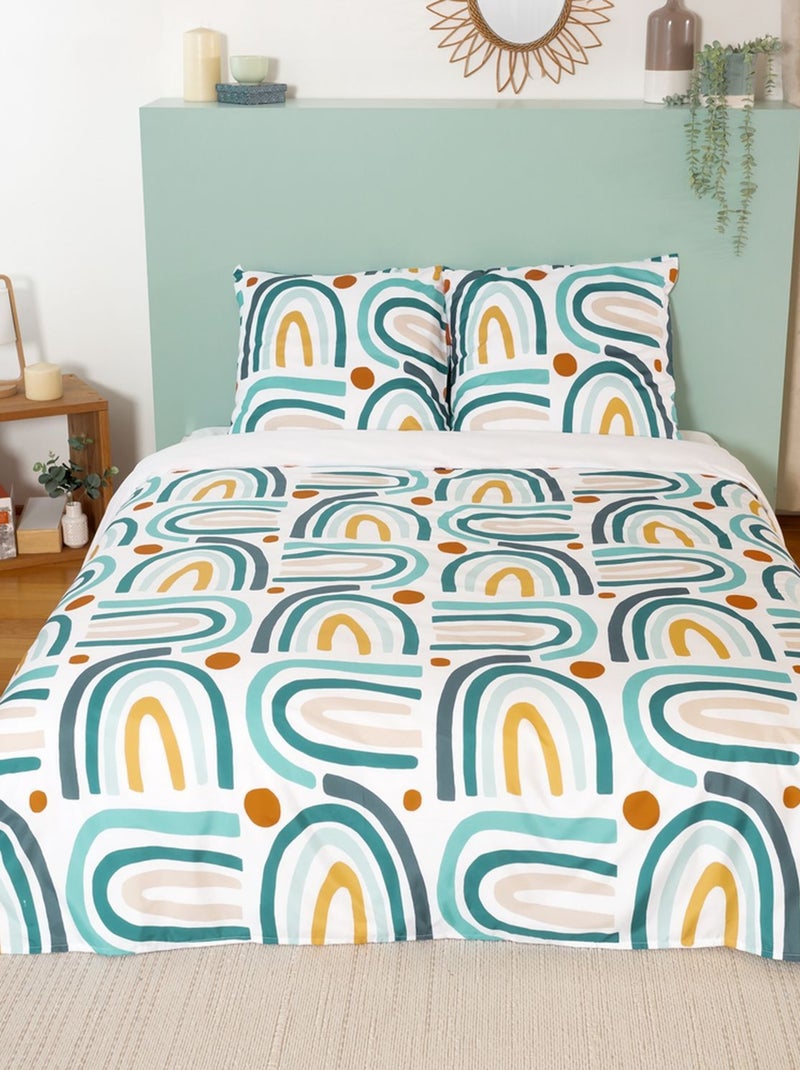 Parure de lit 2 places en microfibre motifs arches ALHAMBRA Multicolore - Kiabi