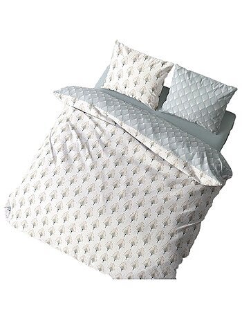 Parure de lit 2 places en microfibre motifs plumes AMADOR