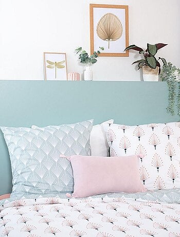 Parure de lit 2 places en microfibre motifs plumes AMADOR