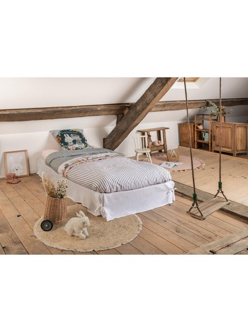 Parure de Lit + 2 Taies d'Oreiller – coton 57 fils Jardinage - Kiabi