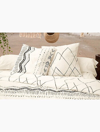 Parure de lit + 2 taies d’oreiller – coton 57 fils – motif berbère