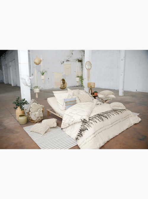 Parure de lit + 2 taies d’oreiller – Coton 57 fils – Motif Berbère - Kiabi