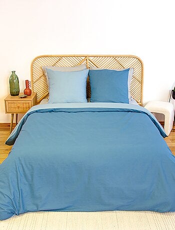 Parure de lit + 2 taies d'oreiller en coton uni 240x220 - 260x240