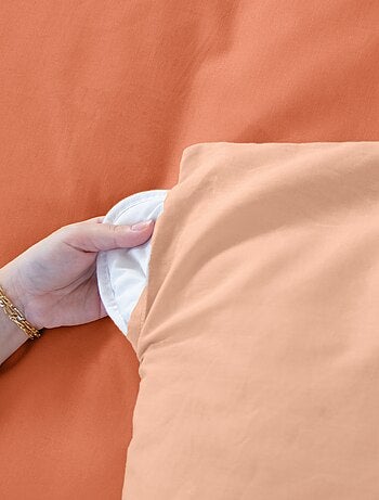 Parure de lit + 2 taies d'oreiller en coton uni 240x220 - 260x240