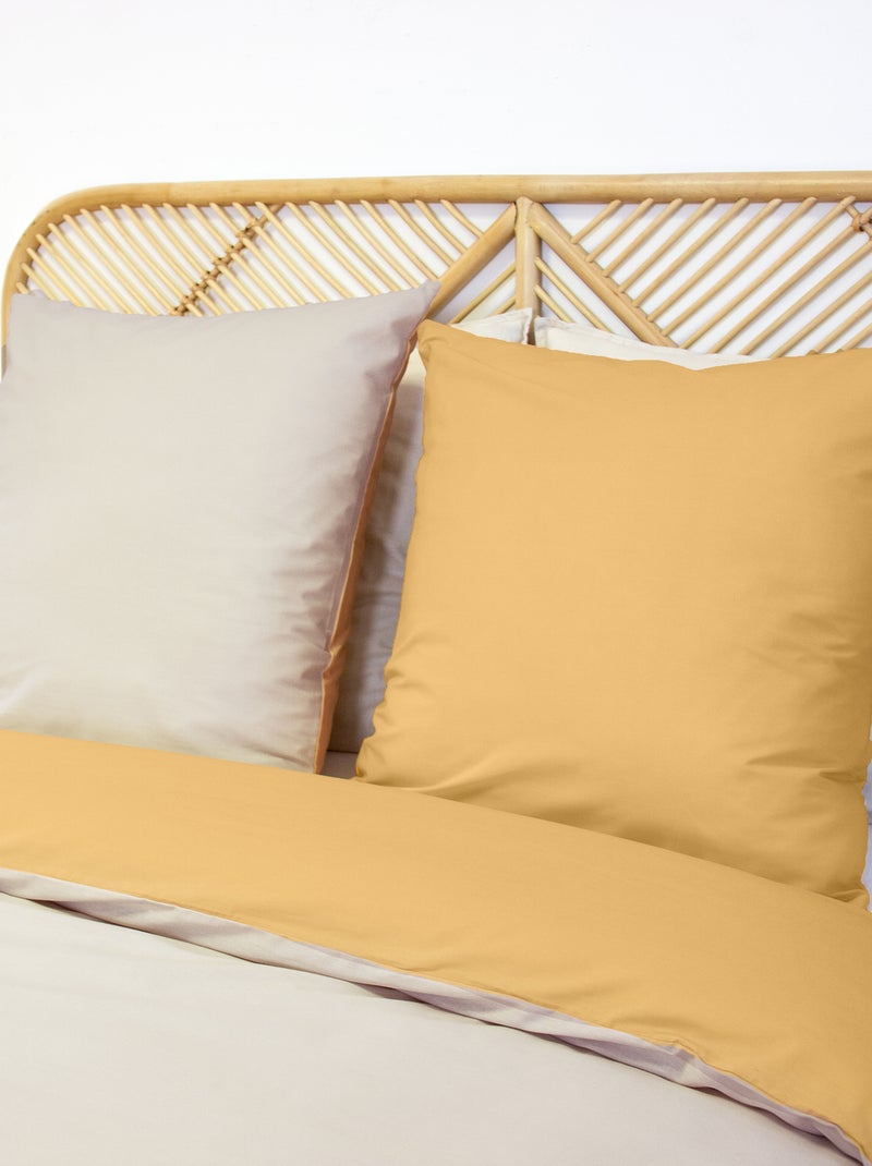 Parure de lit + 2 taies d'oreiller en coton uni 240x220 - 260x240 Orange - Kiabi