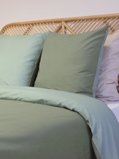 Parure de lit + 2 taies d'oreiller en coton uni 240x220 - 260x240 - Kiabi