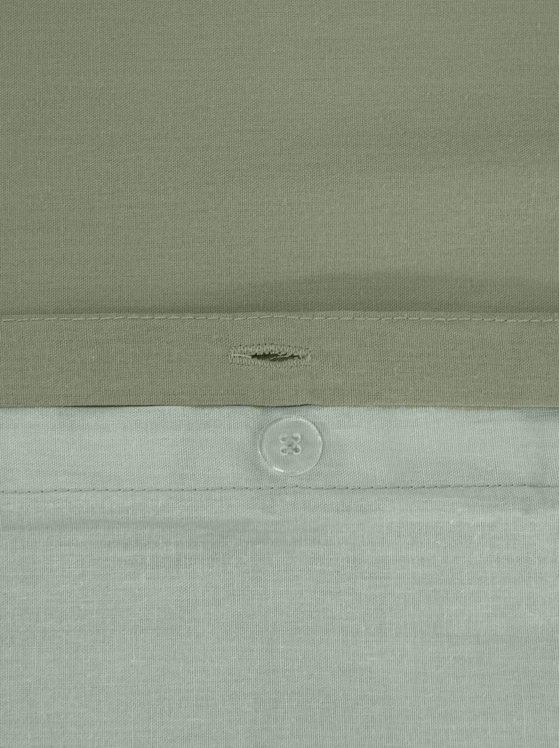 Parure de lit + 2 taies d'oreiller en coton uni 240x220 - 260x240 Vert - Kiabi