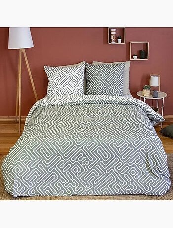 Parure de lit microfibre scandinave réversible - 3 pièces