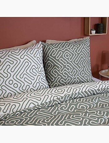 Parure de lit microfibre scandinave réversible - 3 pièces