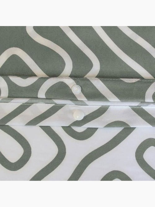 Parure de lit 220x240 cm - cote deco - géométrique gris et blanc - microfibre - réversible - adulte - Kiabi Parure de lit 220x240 cm - cote deco - géométrique gris et blanc - microfibre - réversible - adulte - Kiabi
