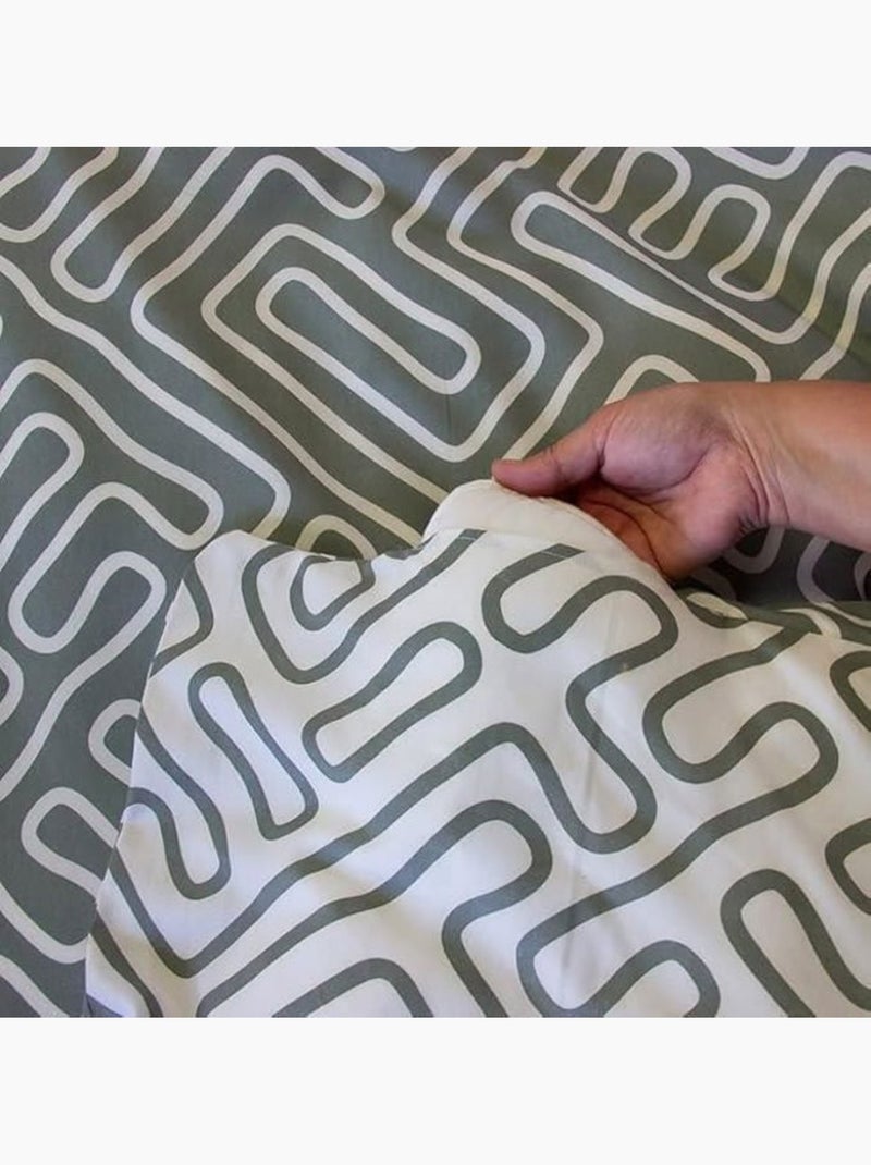 Parure de lit 220x240 cm - cote deco - géométrique gris et blanc - microfibre - réversible - adulte Blanc - Kiabi