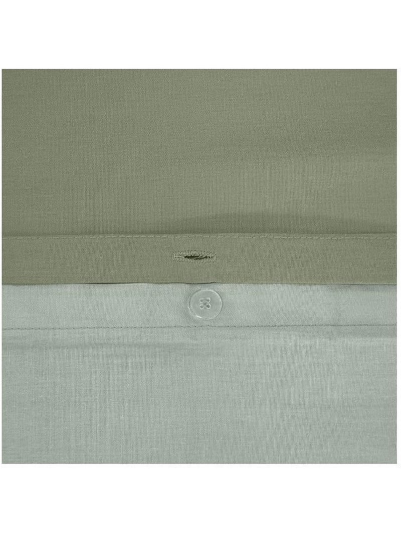 Parure de lit 220x240 cm côté déco 100% coton bicolore vert - housse de couette + 2 taies 63x63 cm Vert - Kiabi