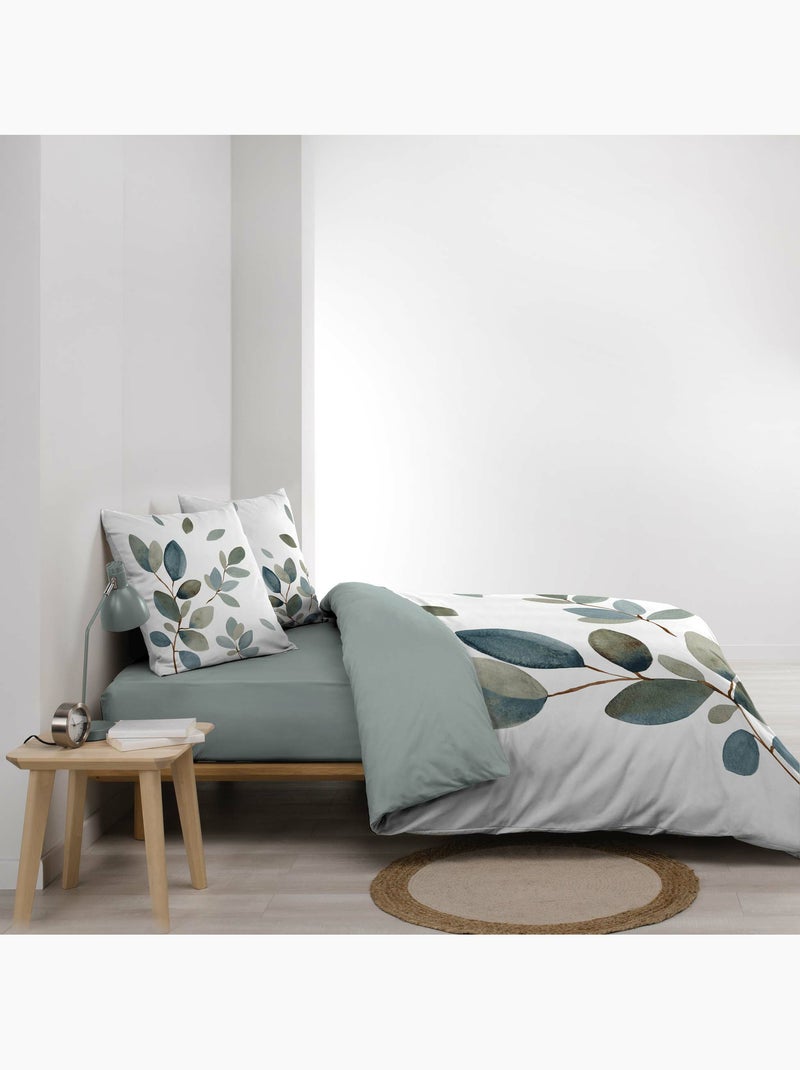 Parure de lit 240 x 220 cm 100% coton 42 fils joyce + drap housse Blanc - Kiabi