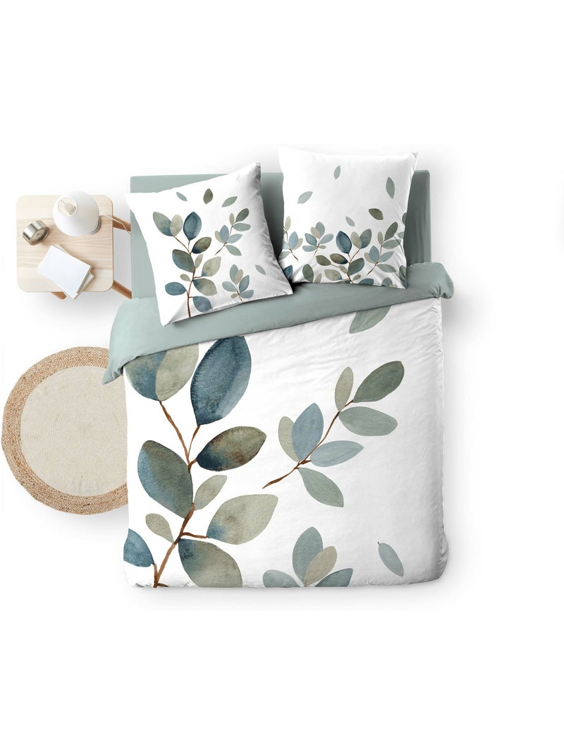 Parure de lit 240 x 220 cm 100% coton 42 fils joyce + drap housse Blanc - Kiabi
