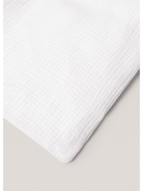 Parure de lit 240 x 220 cm + 2 taies en Gaze de coton 57 fils Angelia Blanc - Kiabi