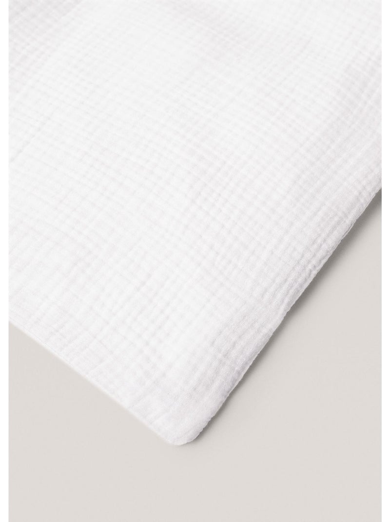Parure de lit 240 x 220 cm + 2 taies en Gaze de coton 57 fils Angelia Blanc Blanc - Kiabi