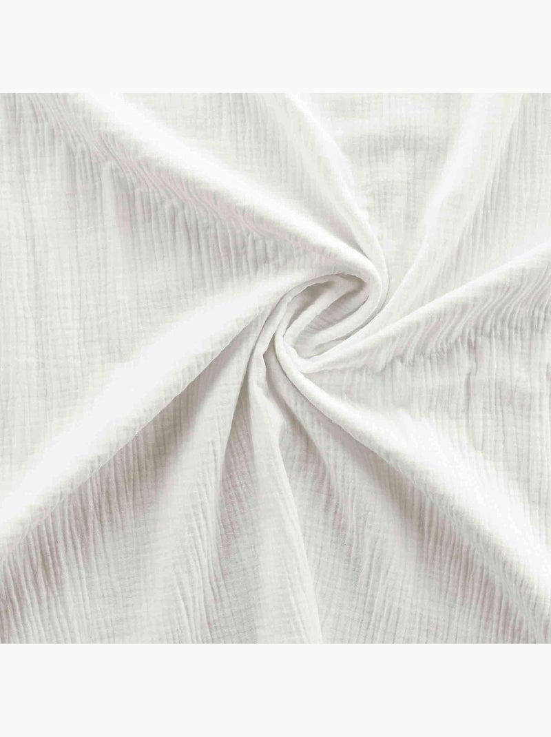 Parure de lit 240 x 220 cm + 2 taies en Gaze de coton 57 fils Angelia Blanc Blanc - Kiabi