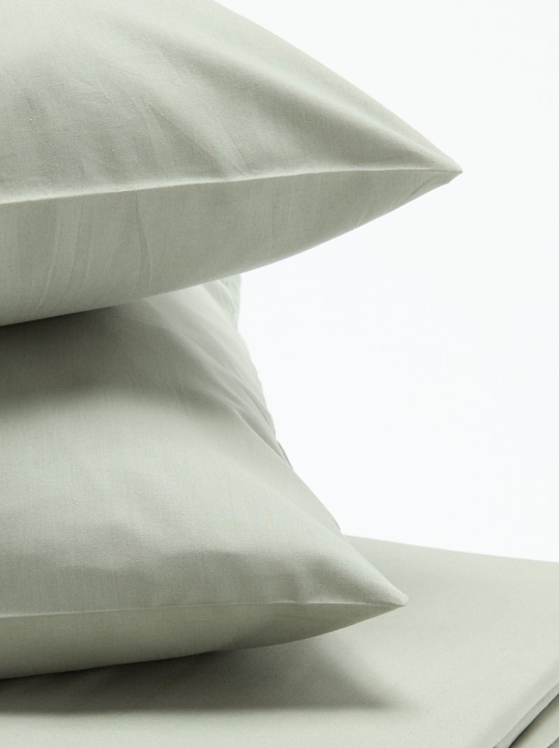 Parure de lit 240 x 220 cm en coton Vert - Kiabi