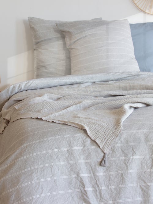 Parure de lit 3 pièces - 1 housse de couette + 2 taies d'oreiller - Kiabi
