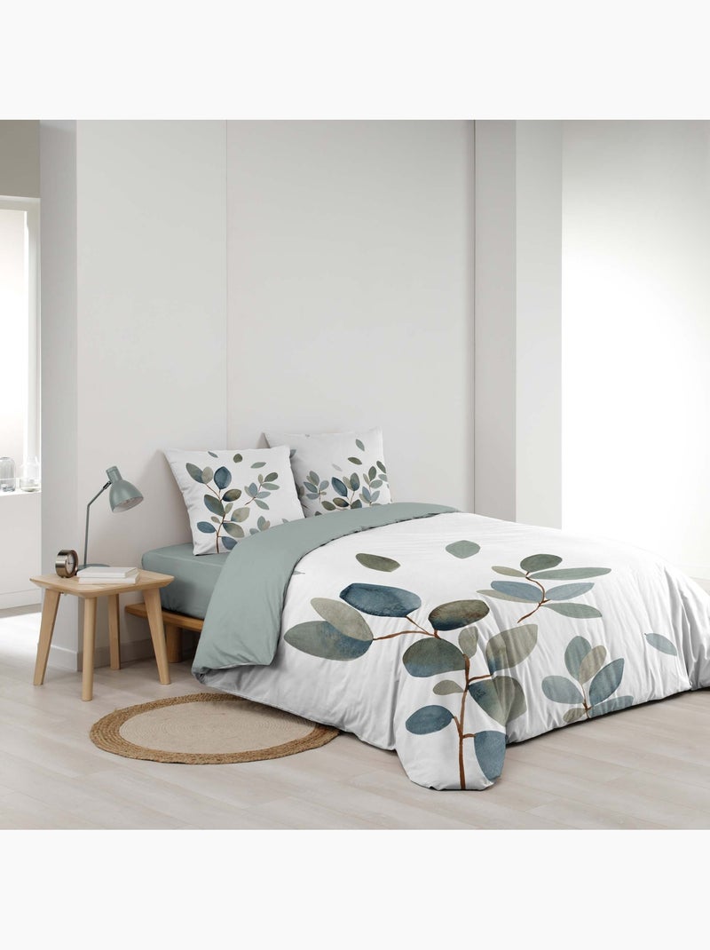 Parure de lit 3 pièces 100% coton 42 fils joyce Bleu - Kiabi