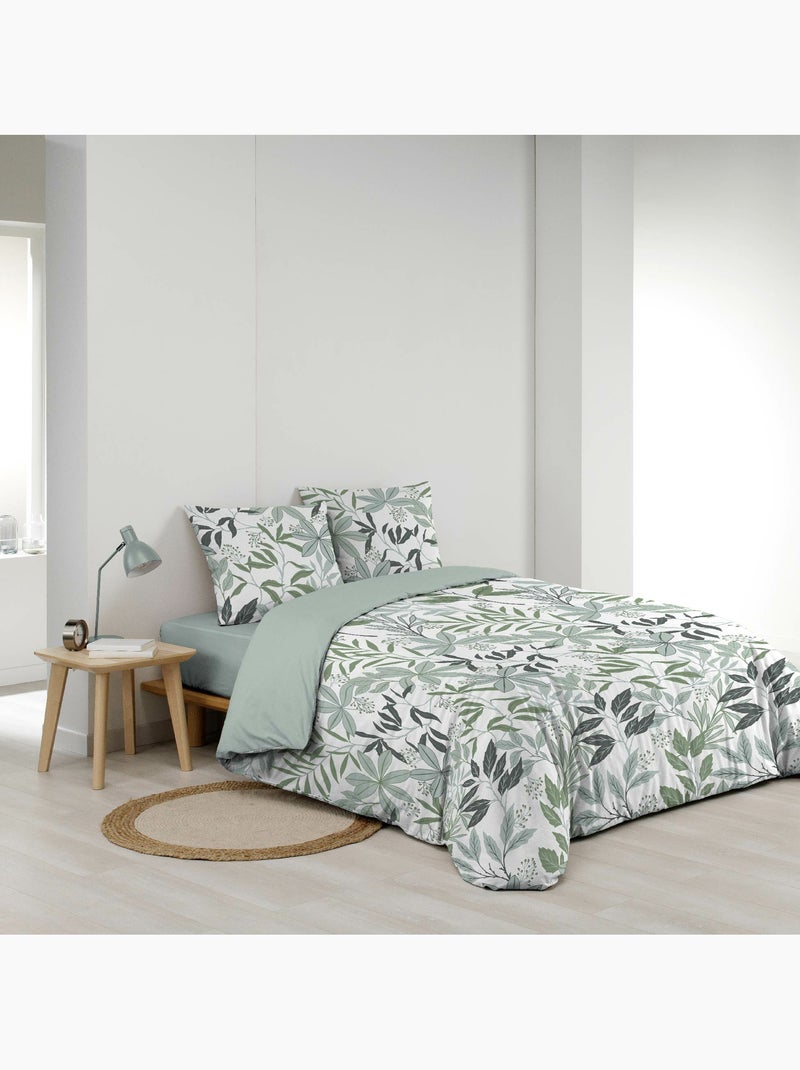 Parure de lit 3 pièces – 100% coton – 42 fils Voltine Vert Sauge - Kiabi