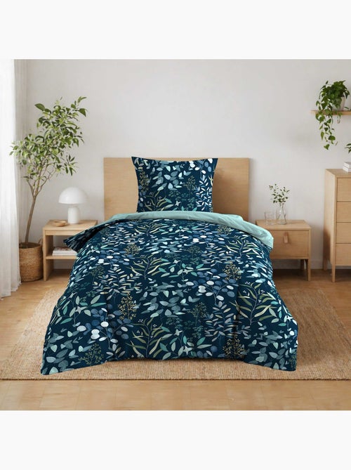 Parure de lit 3 pièces 100% coton à motif végétal housse + taies - Kiabi Parure de lit 3 pièces 100% coton à motif végétal housse + taies - Kiabi