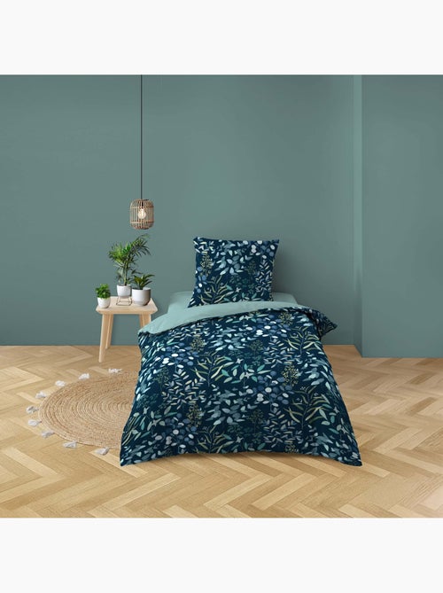 Parure de lit 3 pièces 100% coton à motif végétal housse + taies - Kiabi Parure de lit 3 pièces 100% coton à motif végétal housse + taies - Kiabi