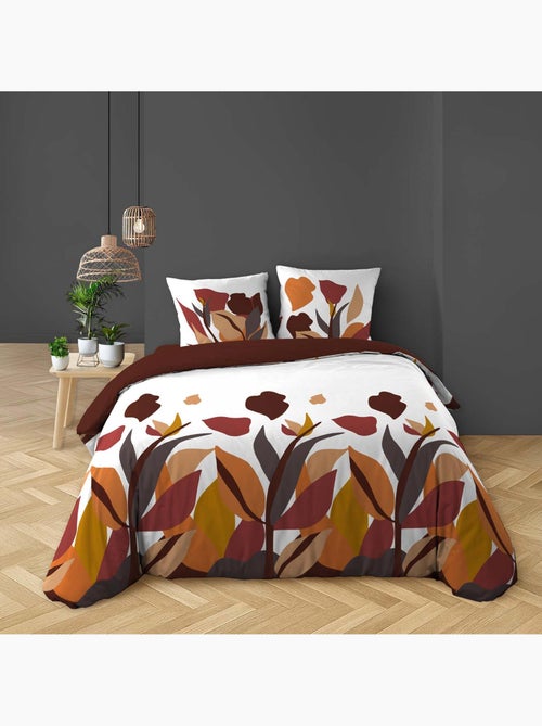 Parure de lit 3 pièces 100 % coton imprimé à motif floral housse + taies - Kiabi Parure de lit 3 pièces 100 % coton imprimé à motif floral housse + taies - Kiabi