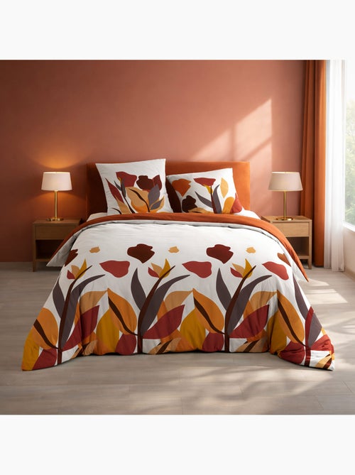Parure de lit 3 pièces 100 % coton imprimé à motif floral housse + taies - Kiabi Parure de lit 3 pièces 100 % coton imprimé à motif floral housse + taies - Kiabi
