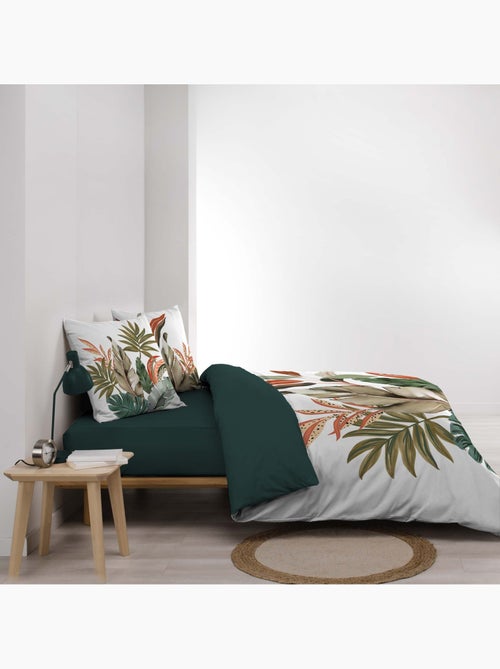 Parure de lit 3 pièces 100 % coton imprimé à motif tropical housse + taies - Kiabi Parure de lit 3 pièces 100 % coton imprimé à motif tropical housse + taies - Kiabi