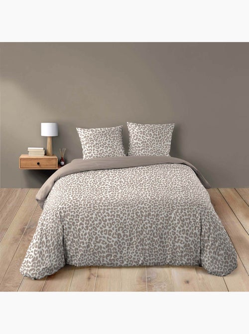 Parure de lit 3 pièces 100 % coton imprimé léopard housse + taies - Kiabi Parure de lit 3 pièces 100 % coton imprimé léopard housse + taies - Kiabi